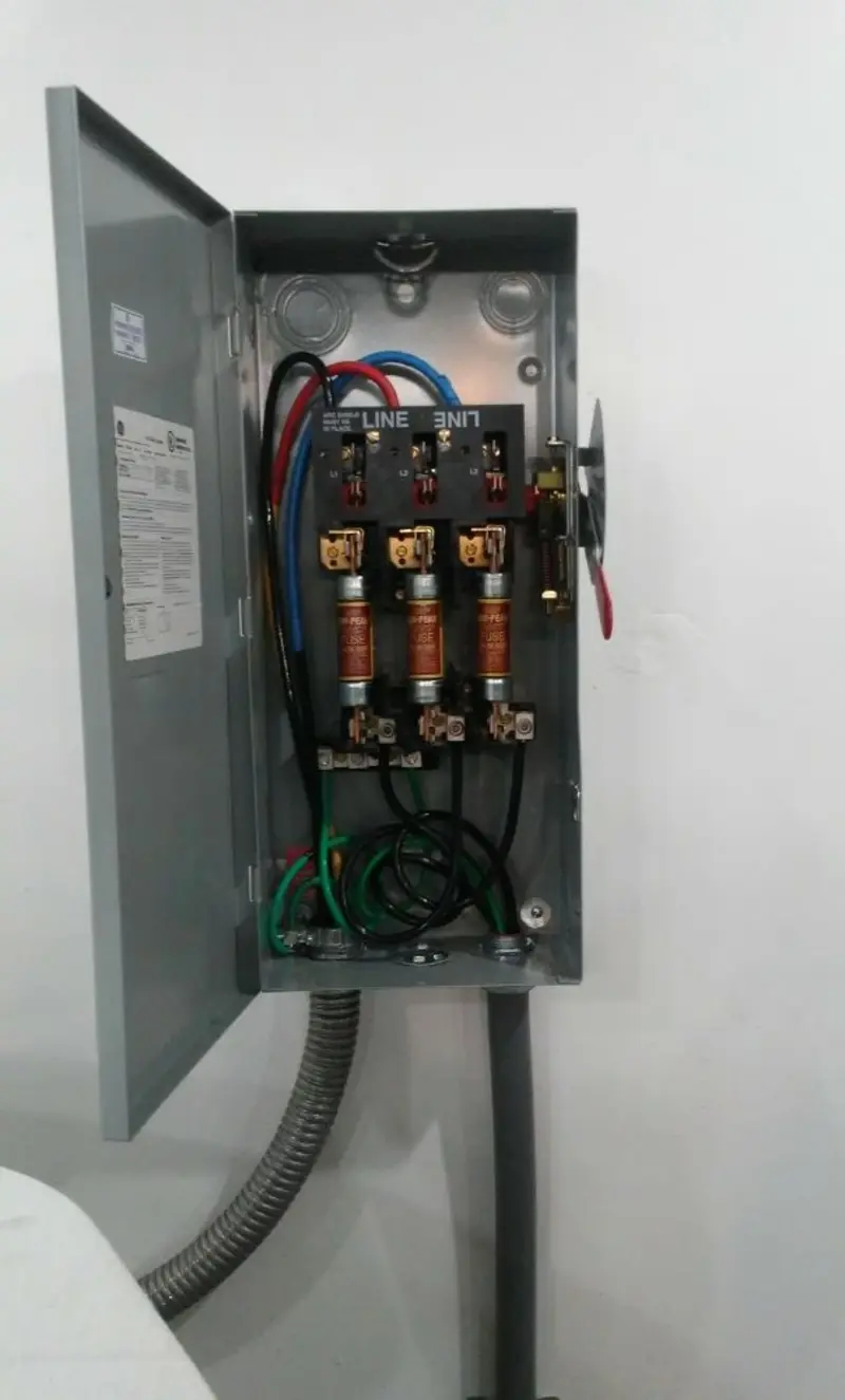 Three-phase disconnect switch installed for Electrical Wiring & Rewiring in Jemison